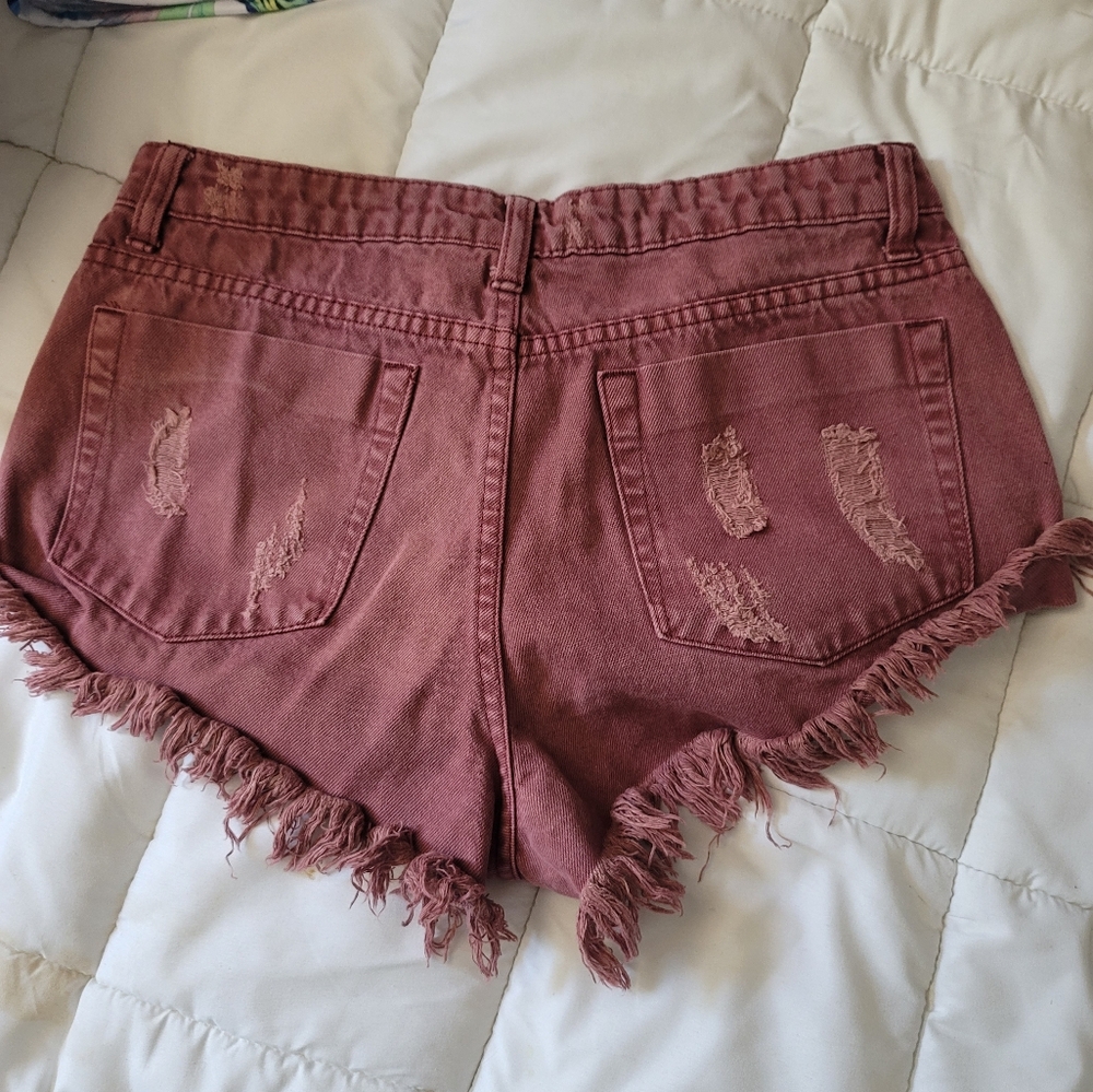 Denim short with summer blouse with flower